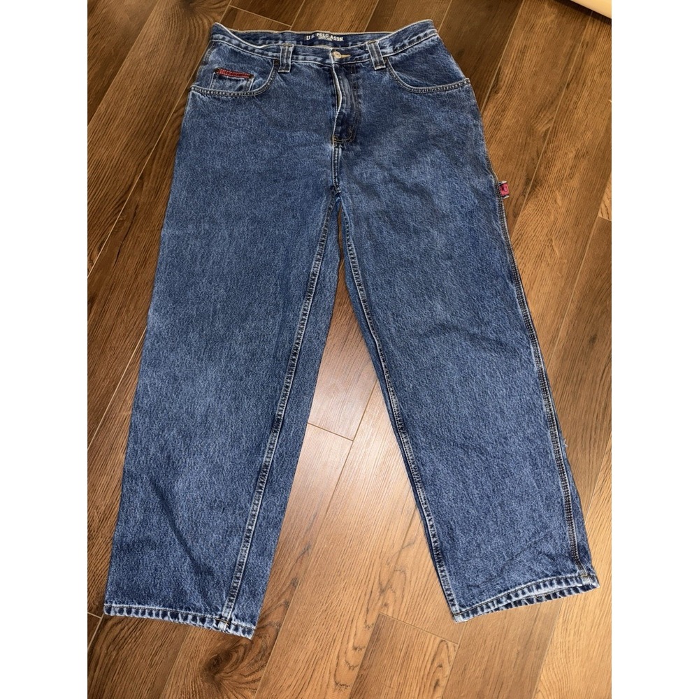 Vintage US Polo Assn Carpenter Jeans Men's 33x30 Y2K Wide Leg Baggy Skater Blue‎